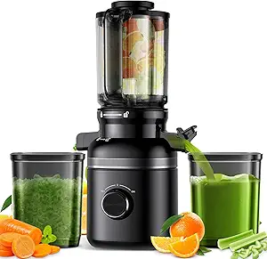 Juicer Machines Cold Press Juicer-4.35 Extra Wide Feed Chute, Quiet Masticating Juicer for Fruits & Vegetables, Easy to Clean & Assemble, Ideal for Home Kitchens, Healthy Families & Fitness Lovers